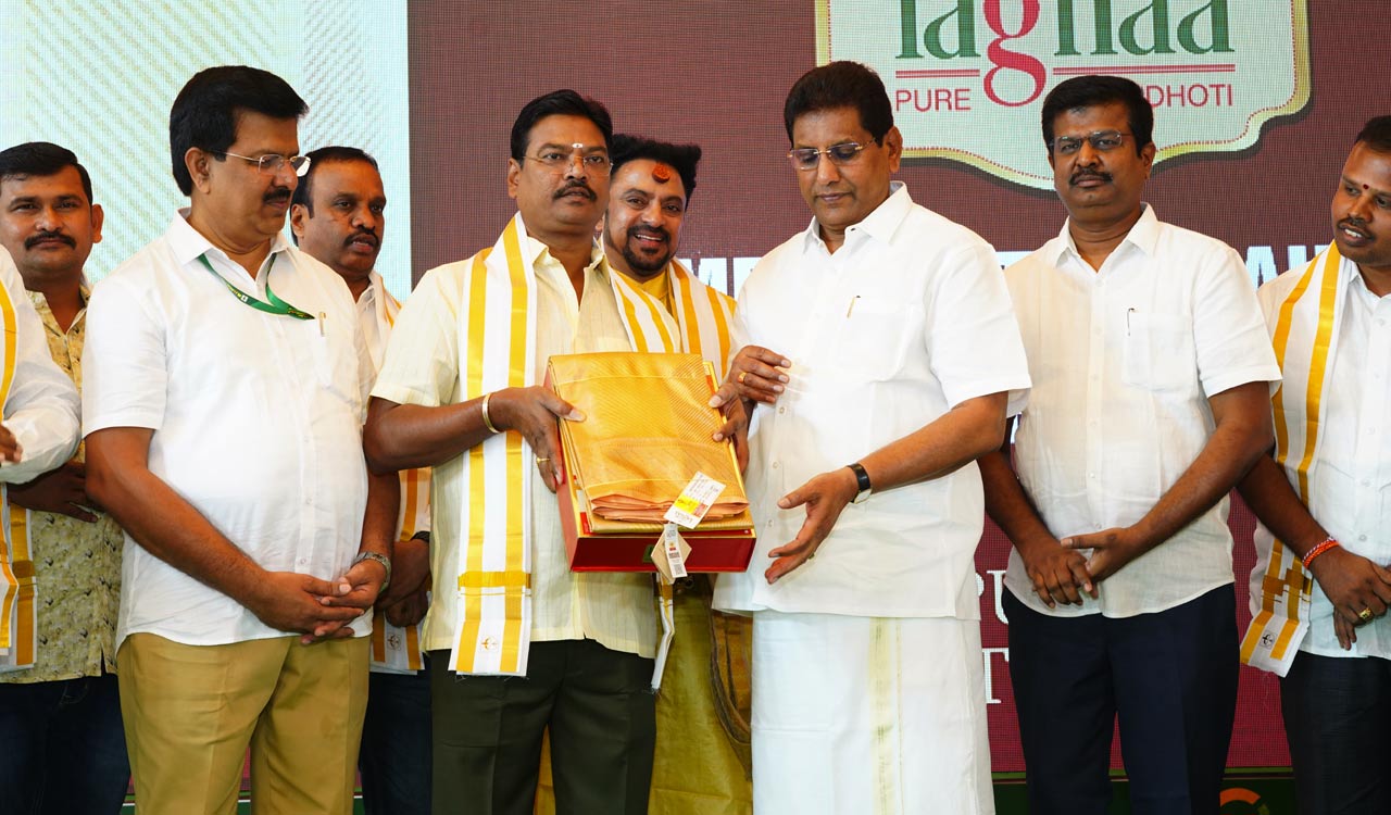 Hyderabad: Ramraj Cotton launches silk dhoti costing Rs 1 lakh