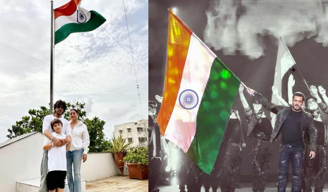 SRK, Salman share pics with Tricolour on social media