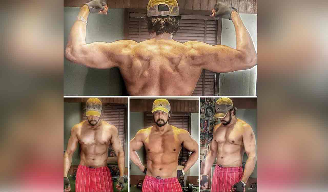 Kichcha Sudeepa shares workout snaps for ‘K46’ preparation
