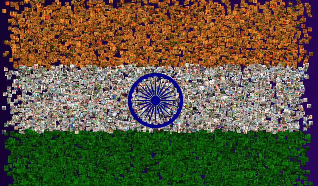 Digital Tiranga art created using citizen selfies-Telangana Today