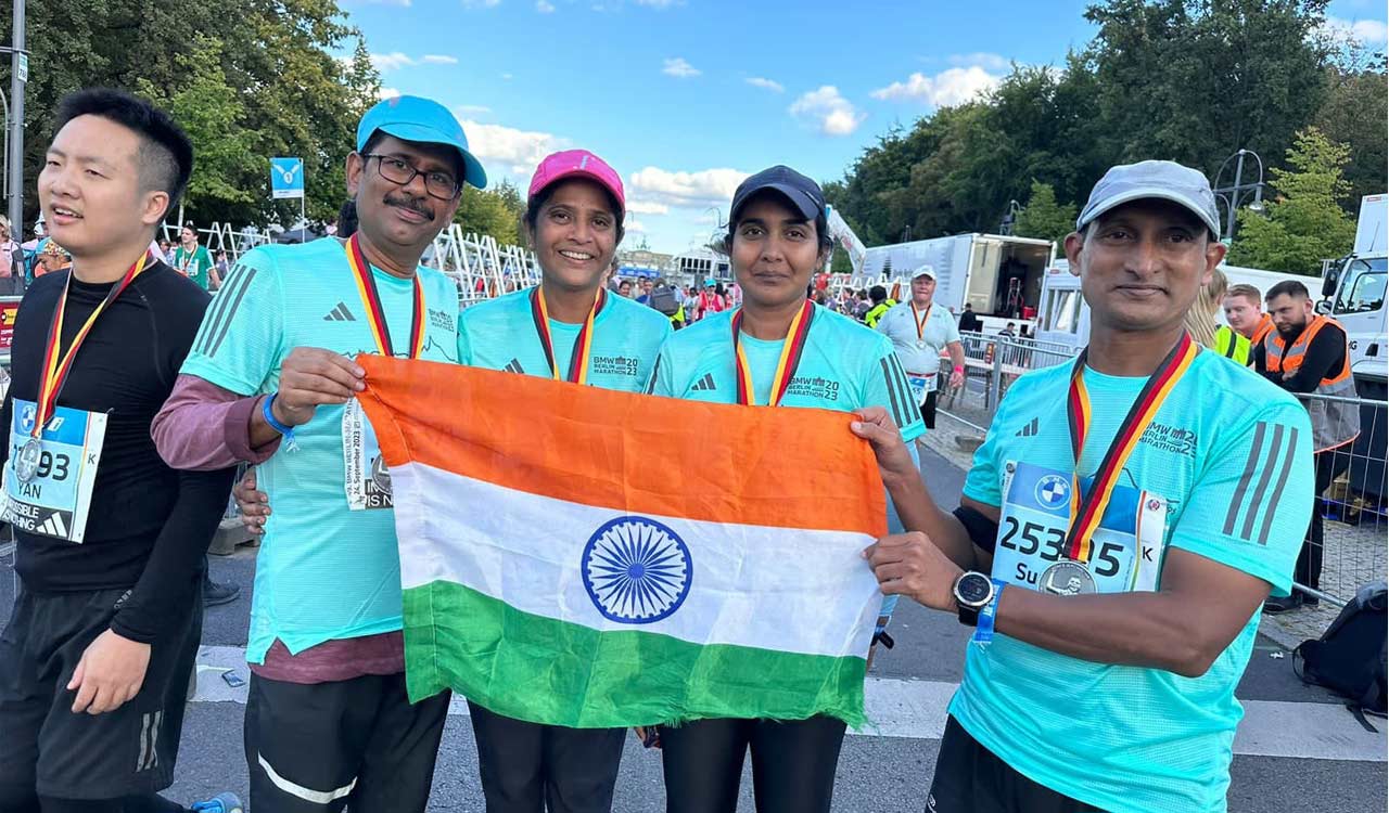 Asifabad SP, wife complete 42.77 km marathon in Berlin