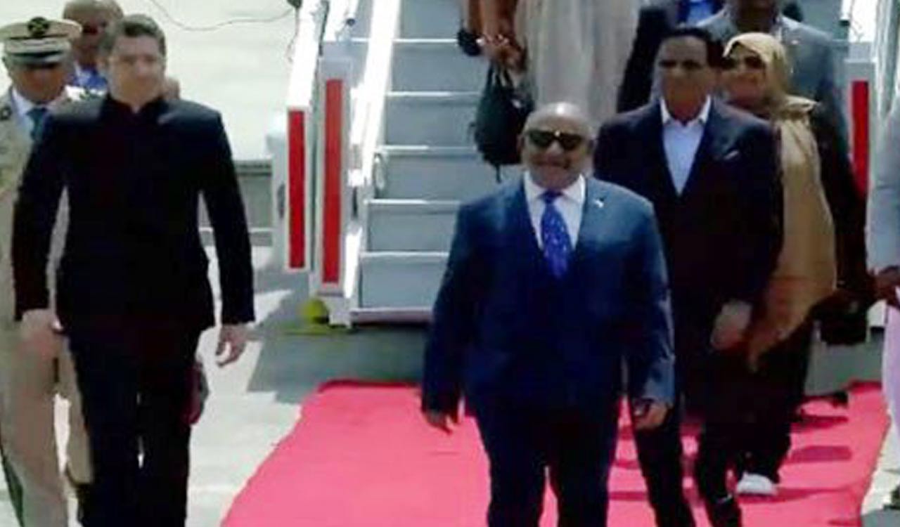 African Union President Azali Assoumani arrives in Delhi for G20 Summit