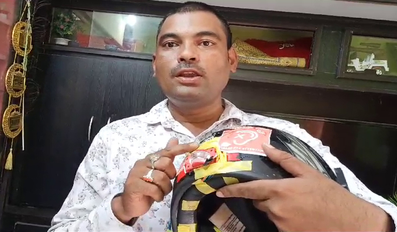 Telangana: Teacher designs smart helmet to help hearing-impaired motorists