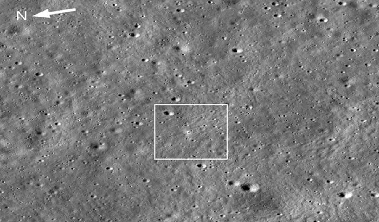 NASA satellite captures Chandrayaan-3 landing site photo