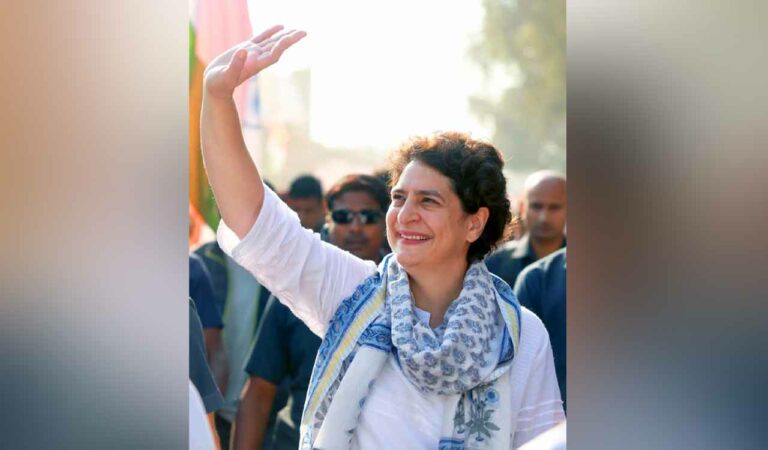 Priyanka Gandhi urges voters for change and welfare at Kamareddy rally