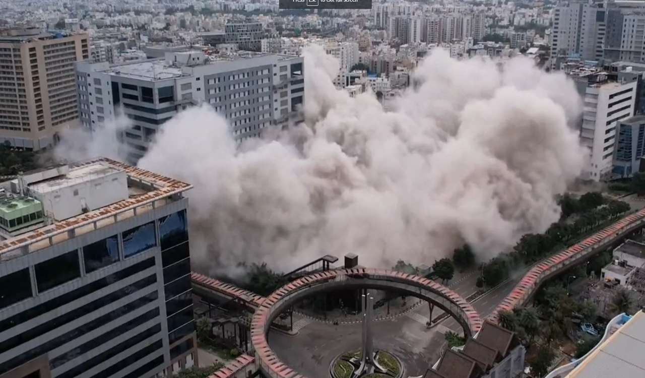 Hyderabad: Two buildings at Mindspace undergo swift demolition for major redevelopment