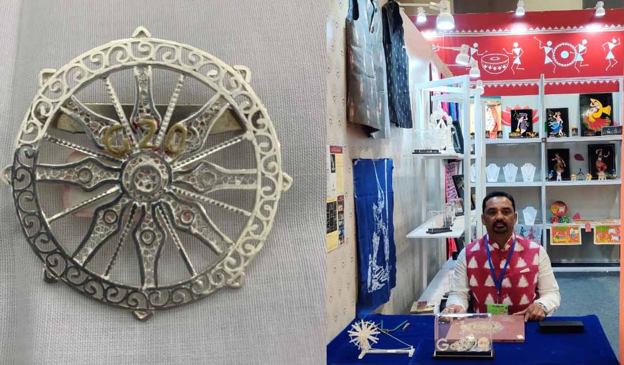Karimnagar’s Silver Filigree Crafts Silver Ashoka Chakra Badges for G20 Summit