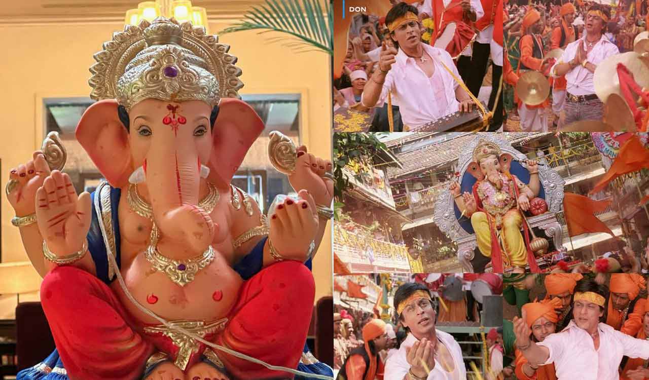SRK brings Ganpati Bappa home, wishes everyone “good health”, “wisdom”