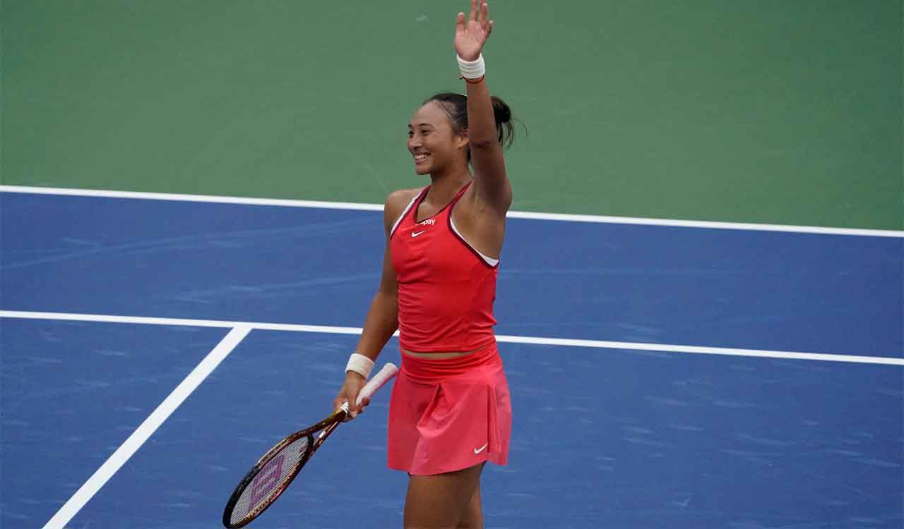 Zheng Qinwen advances to US Open quarterfinals, ousts last year’s runner-up Jabeur