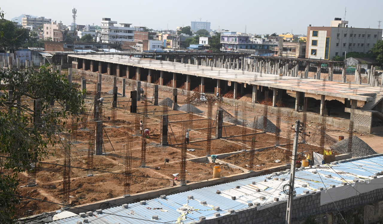 Integrated vegetable and meat market works reach final stage in Warangal