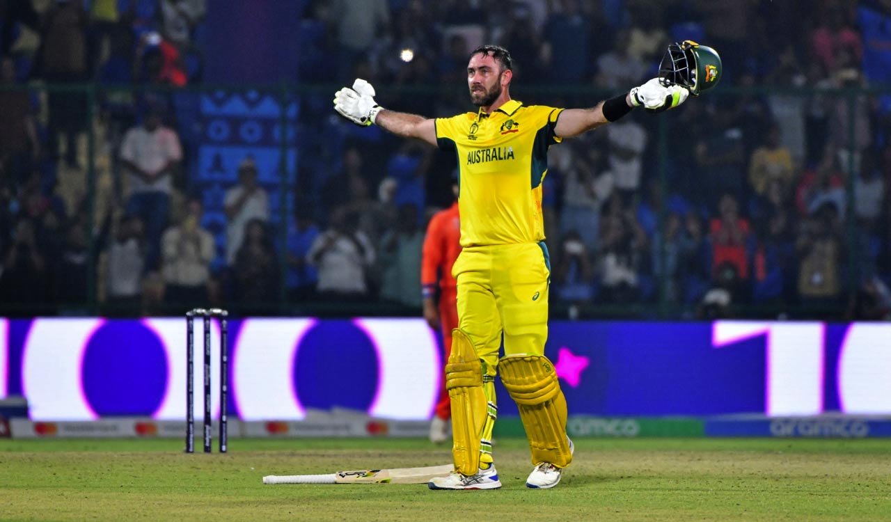 Maxwell’s sensational double century powers Australia into semifinals