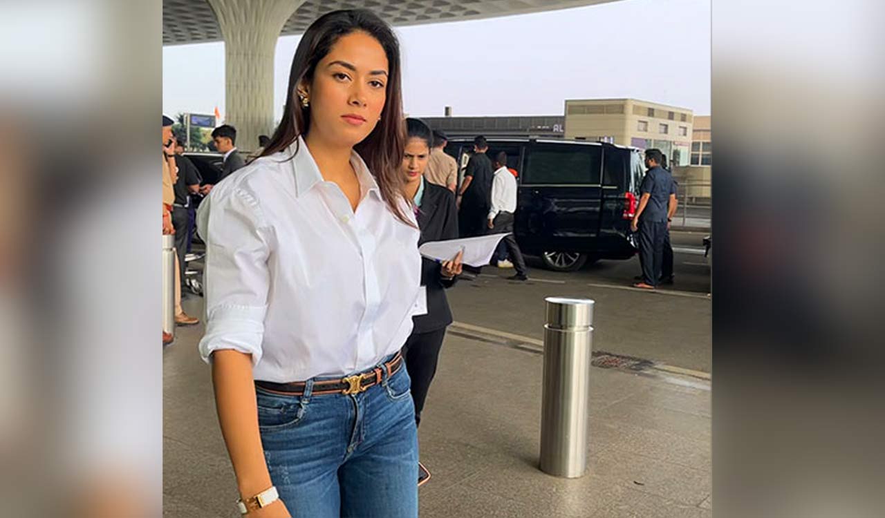 Mira Rajput Kapoor rocks white shirt and jeans at the airport