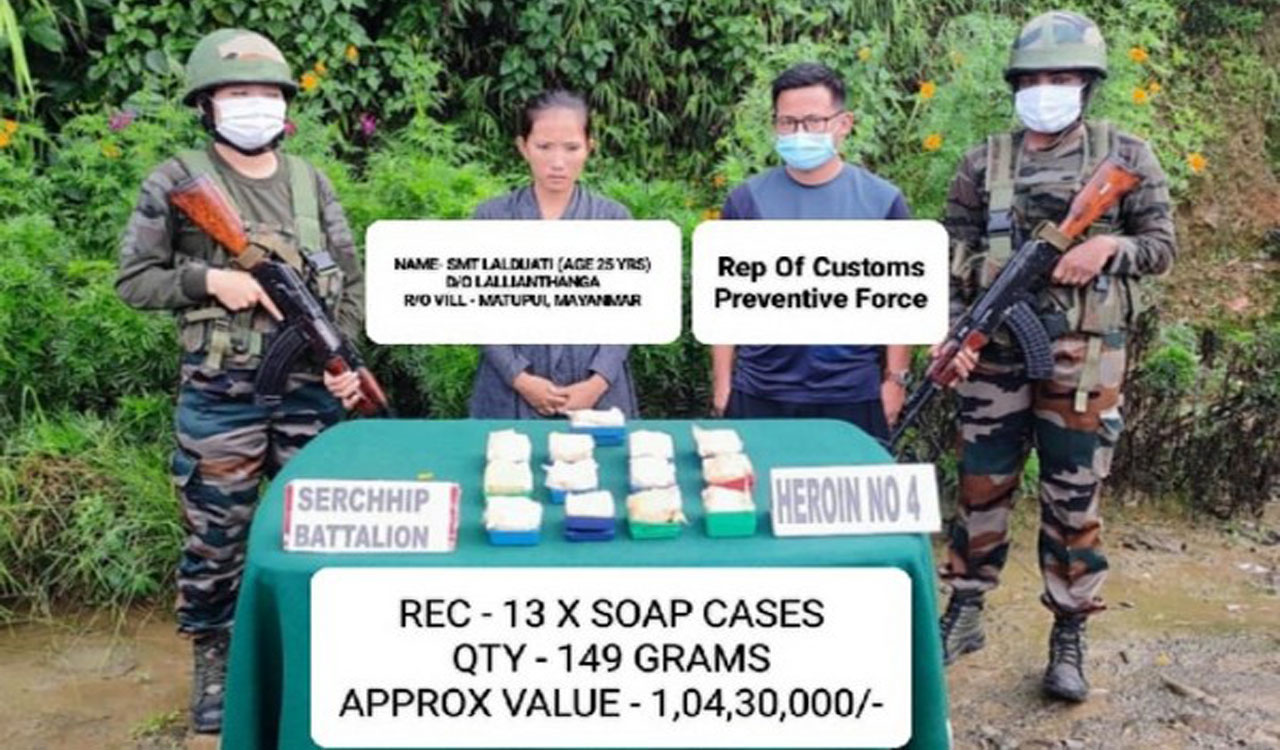 Mizoram: Heroin worth Rs 1.04 crore recovered, Myanmar national held
