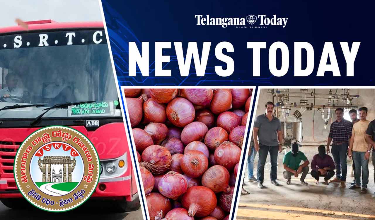 News Today: TSRTC election season special, Mumbai mephedrone drug case, and Onion prices in Delhi