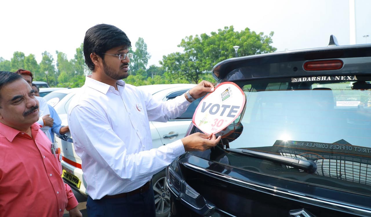 Khammam Collector launches specially designed voter awareness campaign material