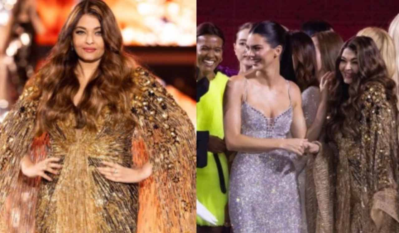 Aishwarya Rai dazzles in golden gown at Paris Fashion Week, poses with Kendall Jenner