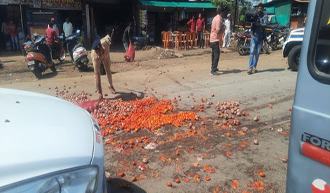 Angry Maharashtra farmers pelt Ajit Pawar’s convoy with onions, tomatoes