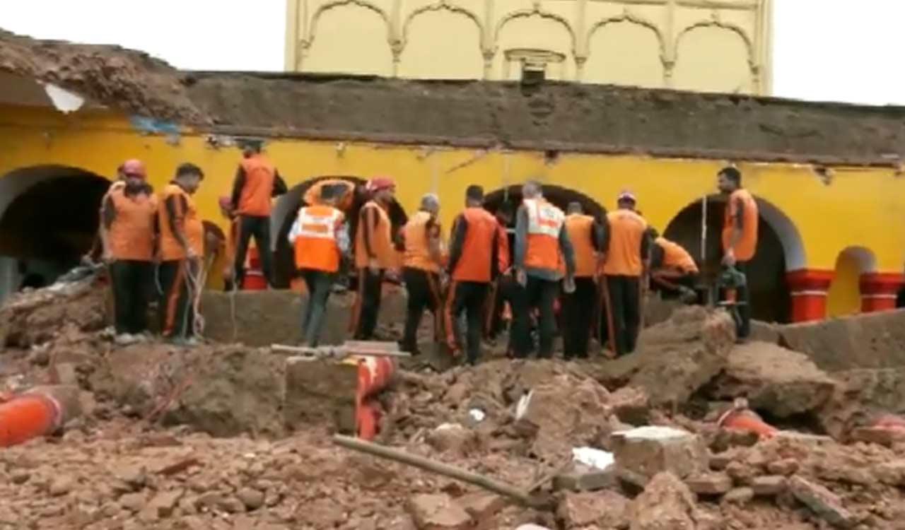 Watch: Portion of Jammu’s Ranbireshwar temple collapses
