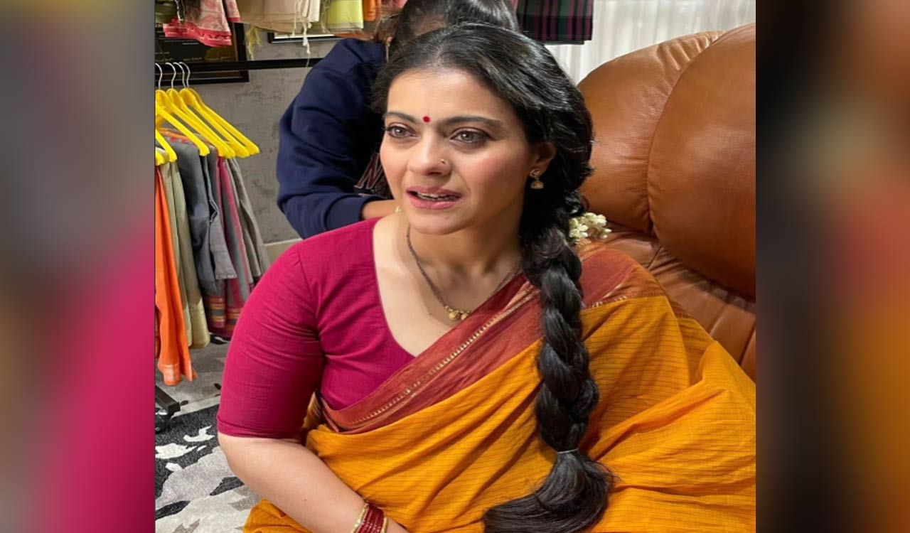 Kajol celebrates first day of Navratri in orange saree