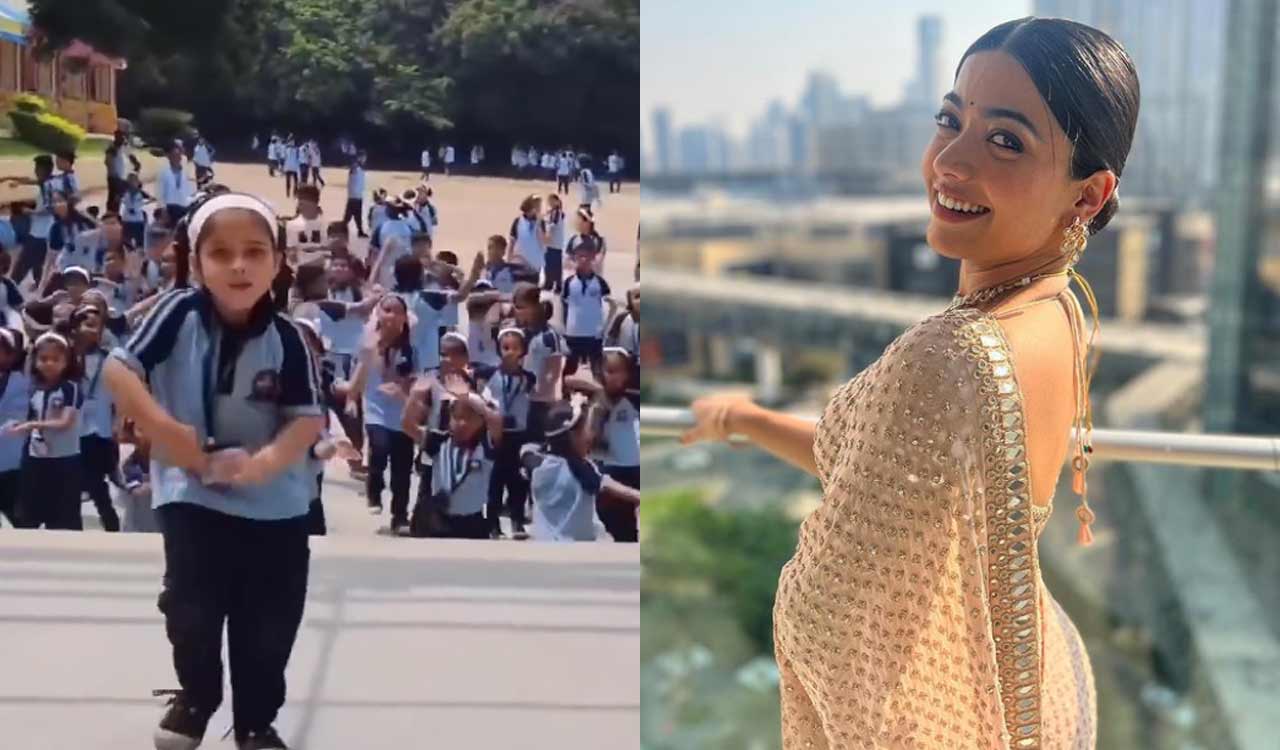Rashmika Mandanna’s lil fan grooves on ‘Saami Saami’; Check out the actress’ reaction