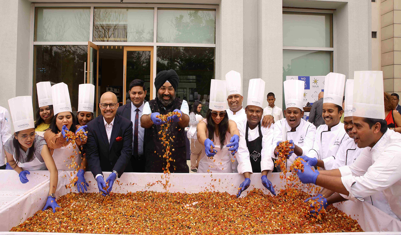 Novotel Hyderabad hosts annual Grape Stomping and Cake Mixing Brunch