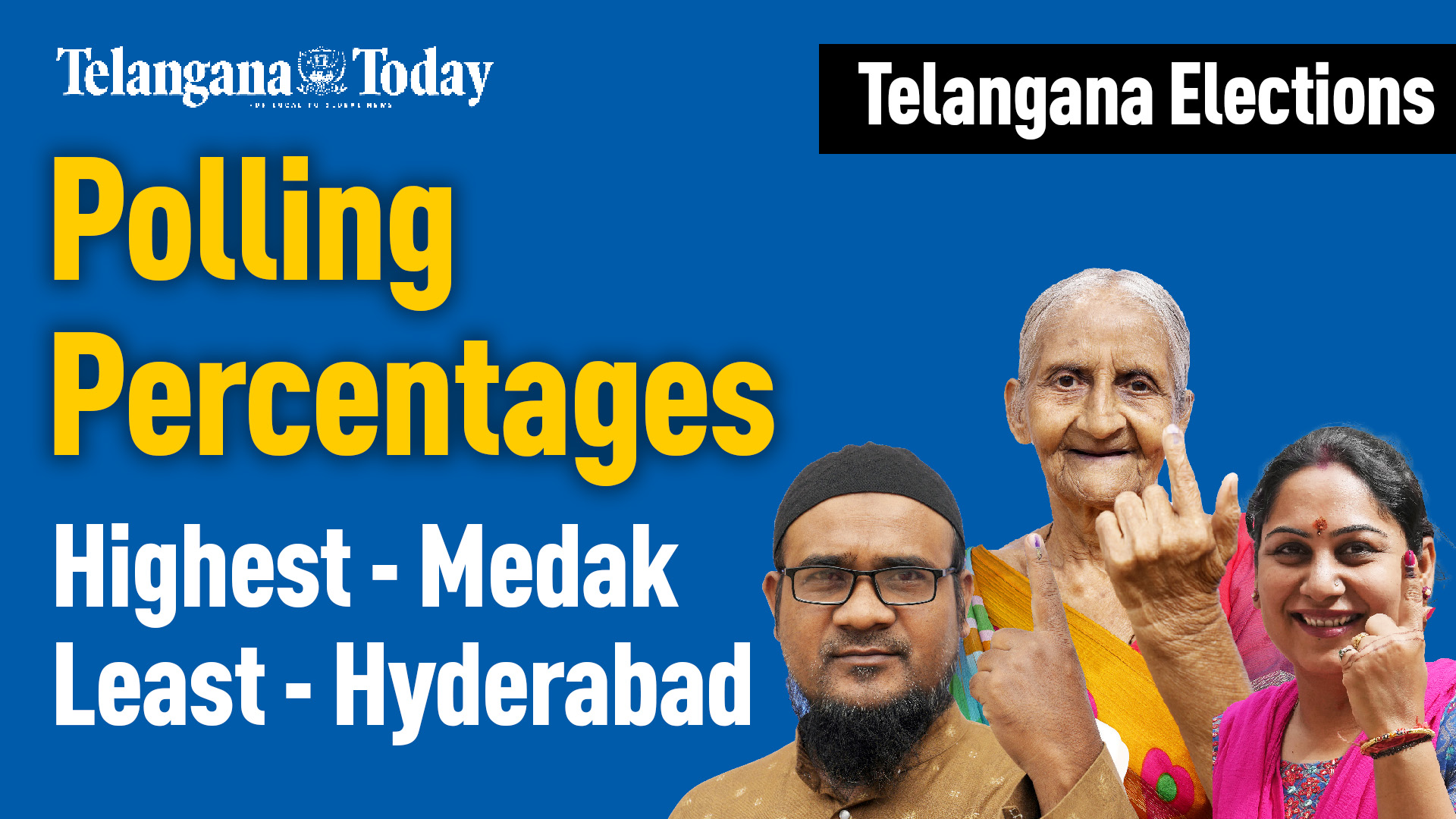 Telangana election polling percentages medak at highest and hyderabad