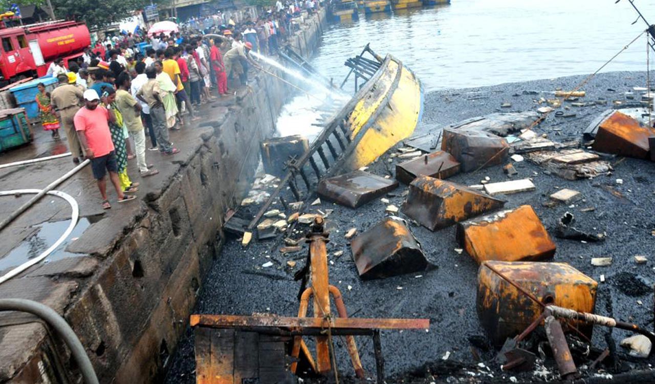 Visakhapatnam: Careless cigarette disposal sparks harbour blaze, says police