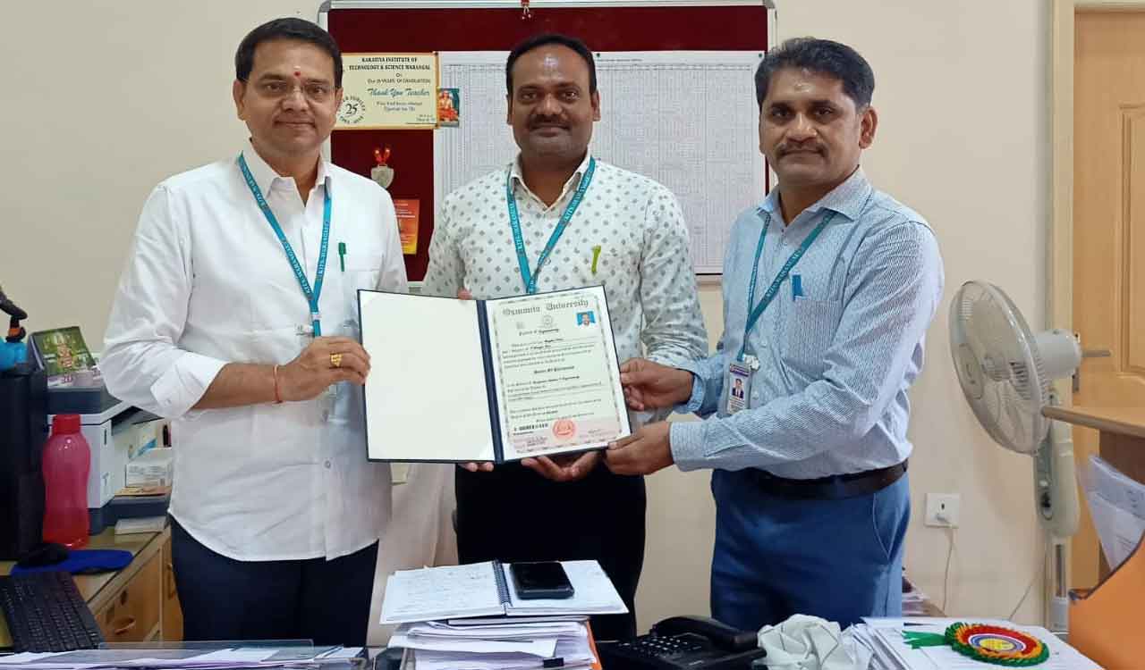 PhD for KITS Warangal faculty