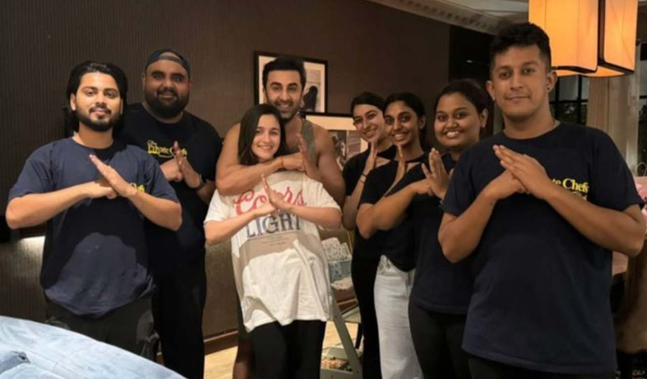Ranbir hugs Alia in pic from Raha’s first b’day party