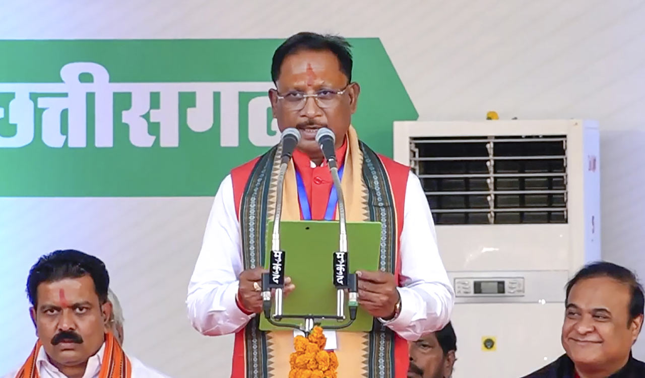 BJP’s Vishnu Deo Sai takes oath as Chhattisgarh chief minister
