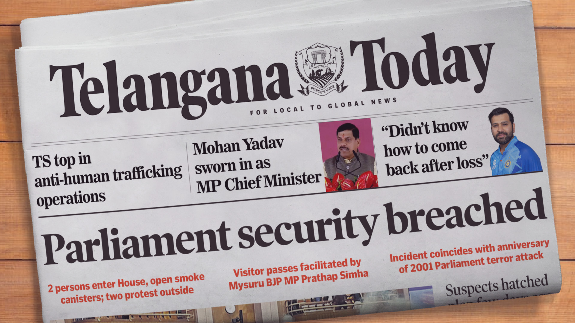 TT Sunrise: Lok Sabha Security Breach, Mohan Yadav As MP CM, Rohit Sharma On 2024 T20 World Cup