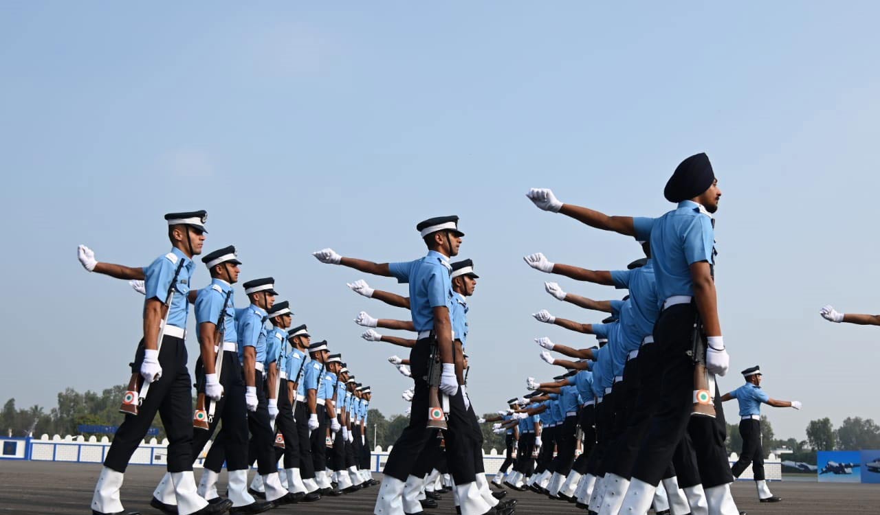 Defence Minister Rajnath Singh reviews Combined Graduation Parade at Air Force Academy in Hyderabad