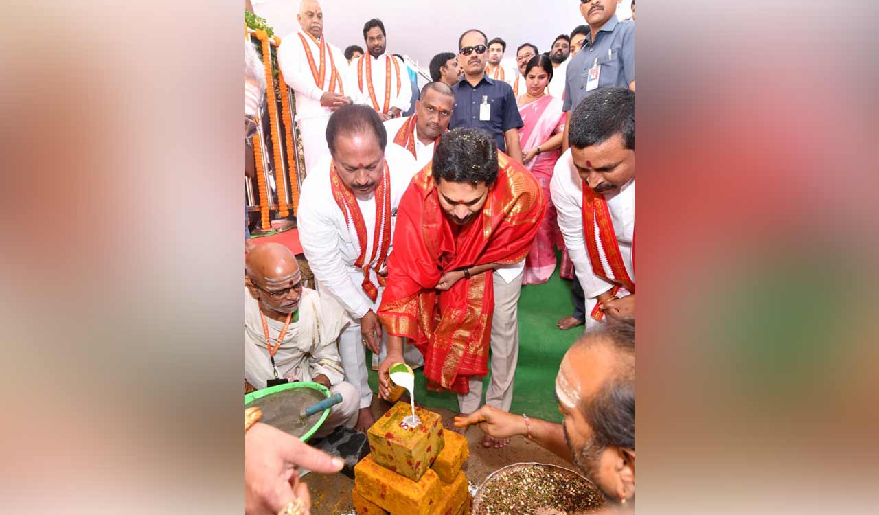 YS Jagan lays foundation for Rs 216 cr development works at Durga temple 