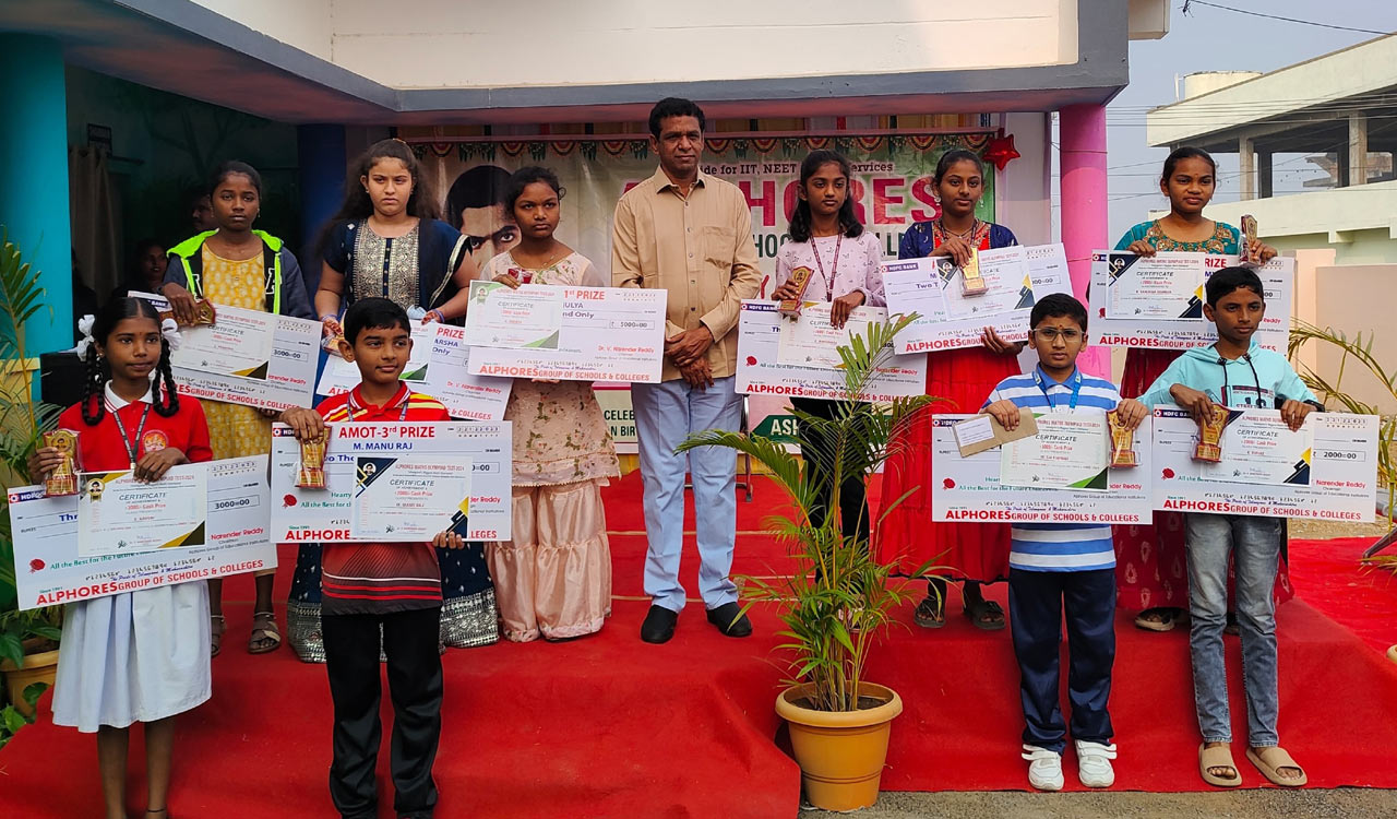 15 students felicitated for excelling in maths Olympiad test in Mancherial