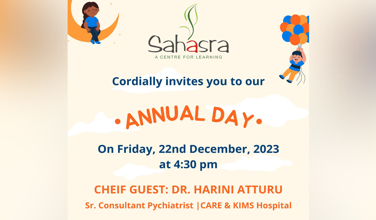 Hyderabad: Sahasra to hold annual day on Dec 22