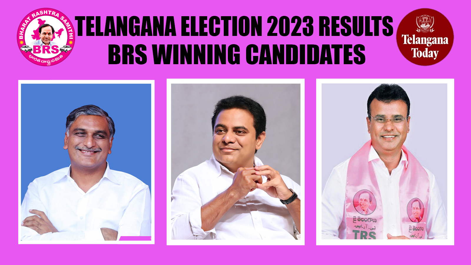 Telangana Election 2023 Results BRS Party Winning CandidatesTelangana