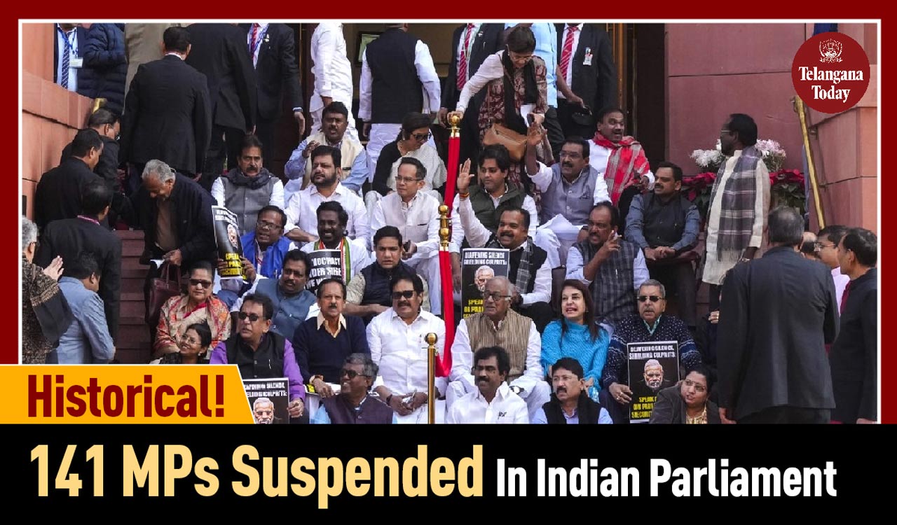 141 MPs Suspended On Single Day, History Made In Parliament Of India | Opposition MPs Protest