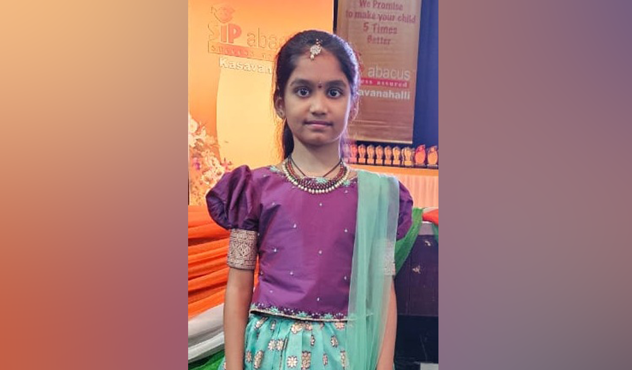 Mancherial girl shines in Abacus competition