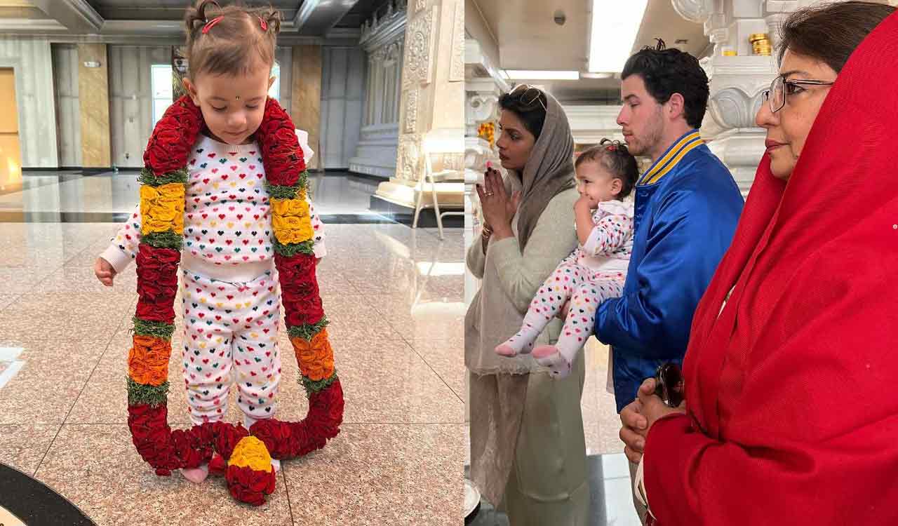 Priyanka, Nick seek blessings at temple for daughter Malti Marie’s 2nd birthday