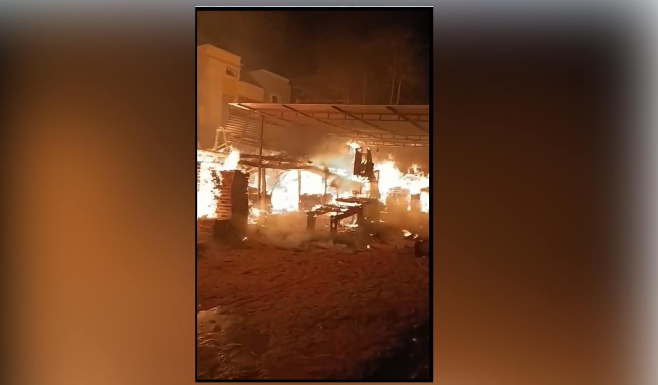 Fire breaks out in sawmill in Jagtial