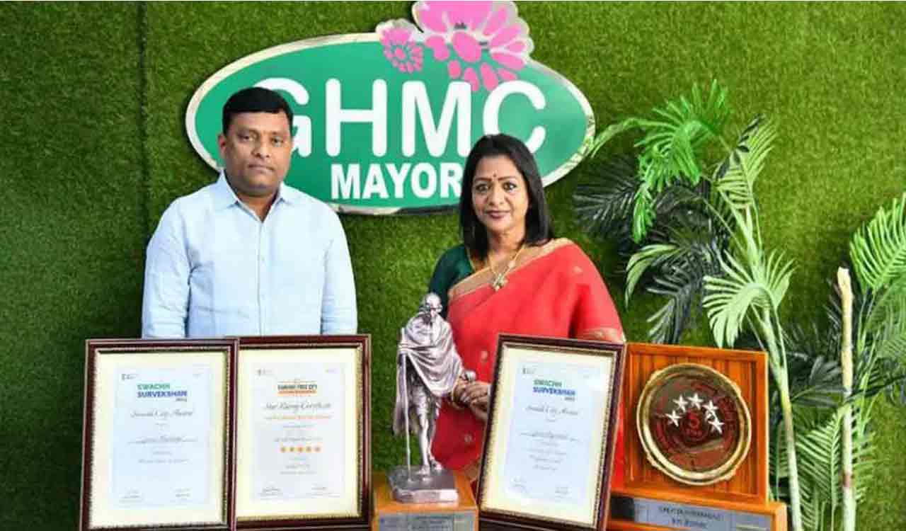 Mayor Vijayalakshmi: GHMC received national awards with support from officials, workers and people
