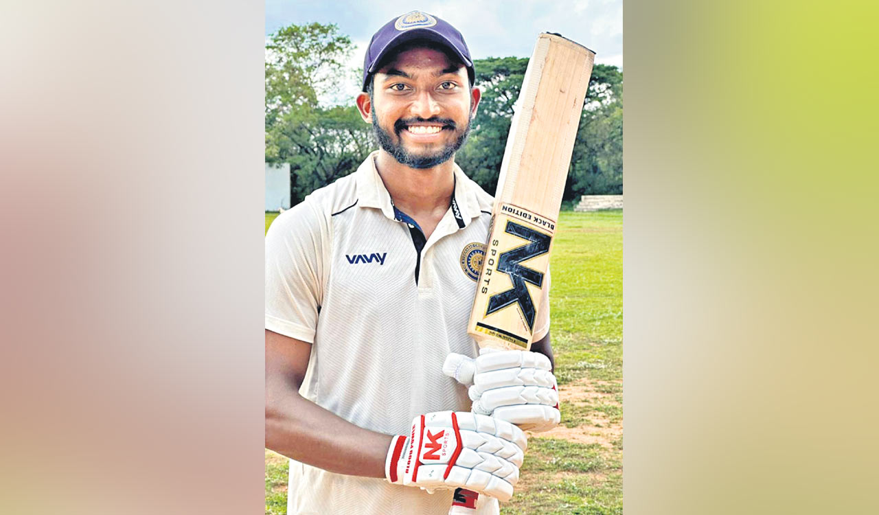 Col CK Nayudu Trophy Himateja hits century against Jammu and Kashmir