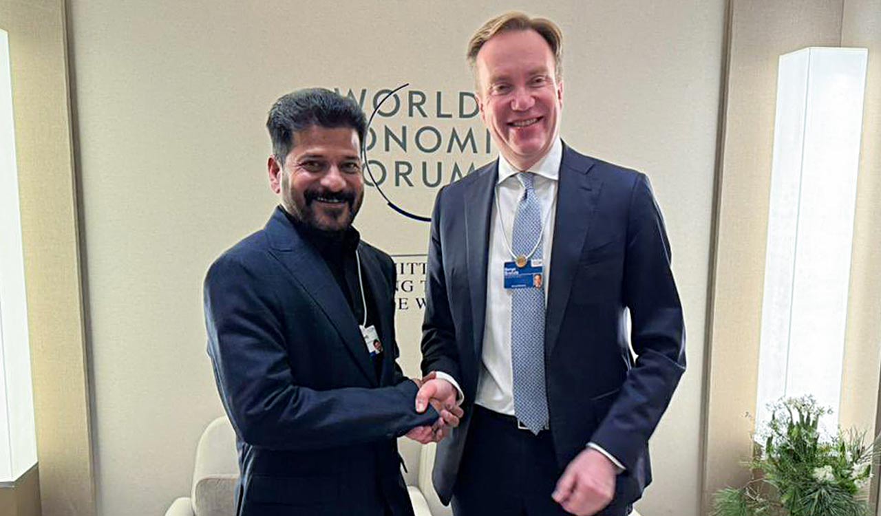 CM Revanth Reddy launches #InvestInTelangana campaign at WEF, Davos