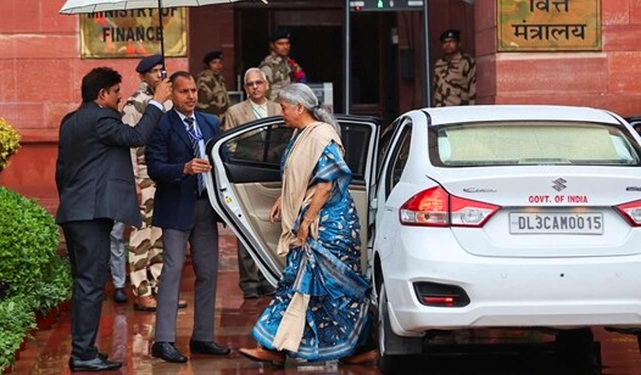 Budget 2024: Nirmala Sitharaman arrives at Finance Ministry