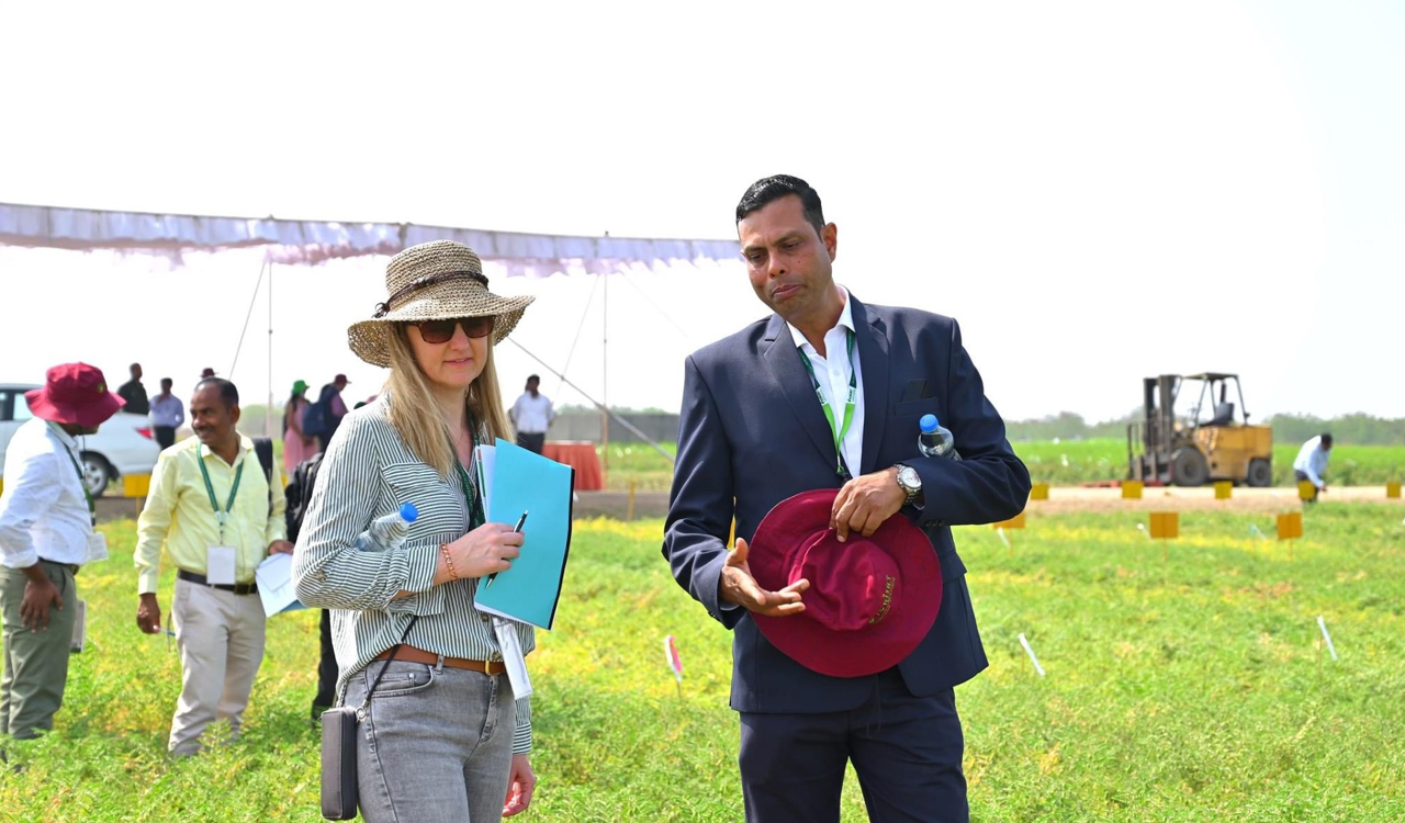 Chickpea experts visit ICRISAT’s work on dryland crop