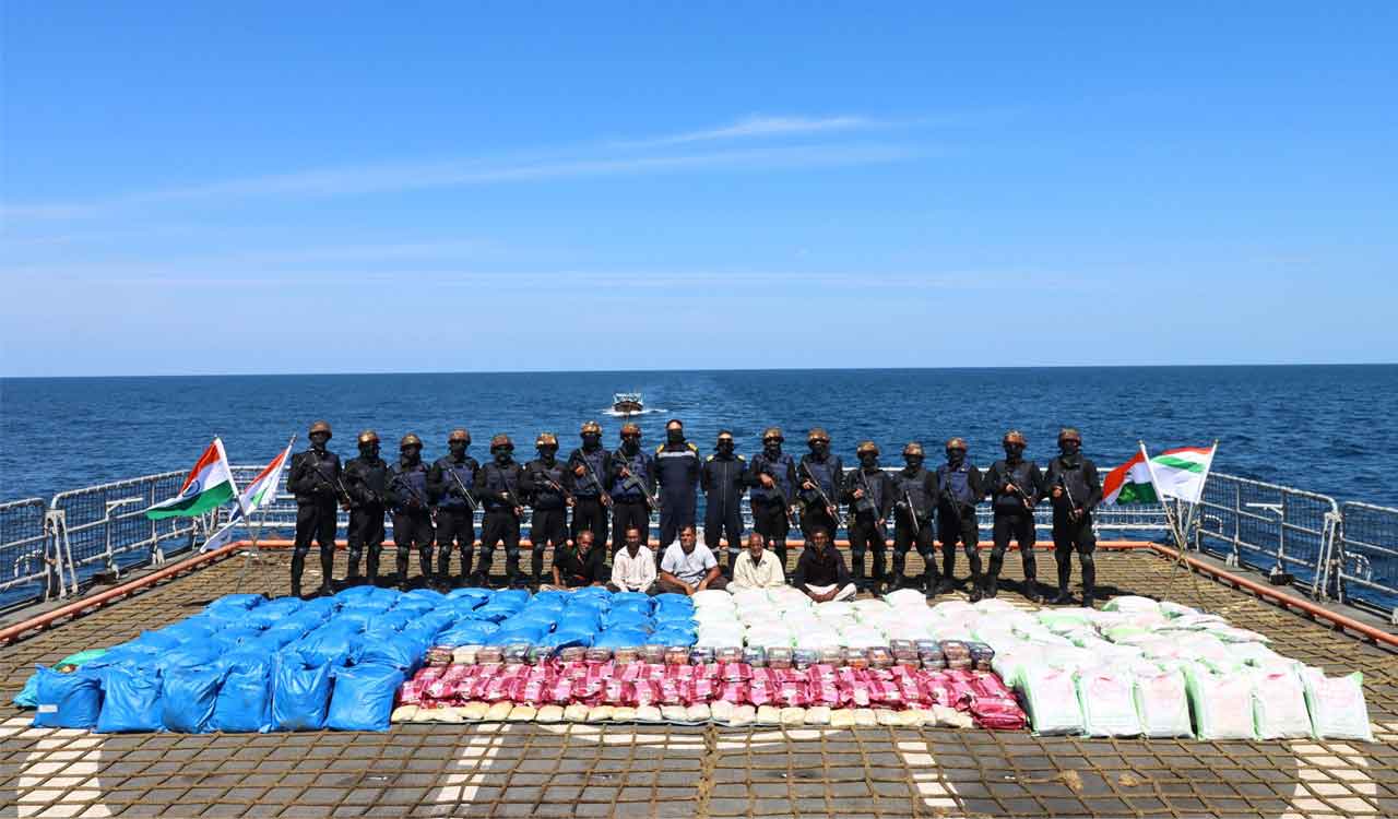 Indian Navy’s major operation nets 3,300 kg of drugs from Dhow