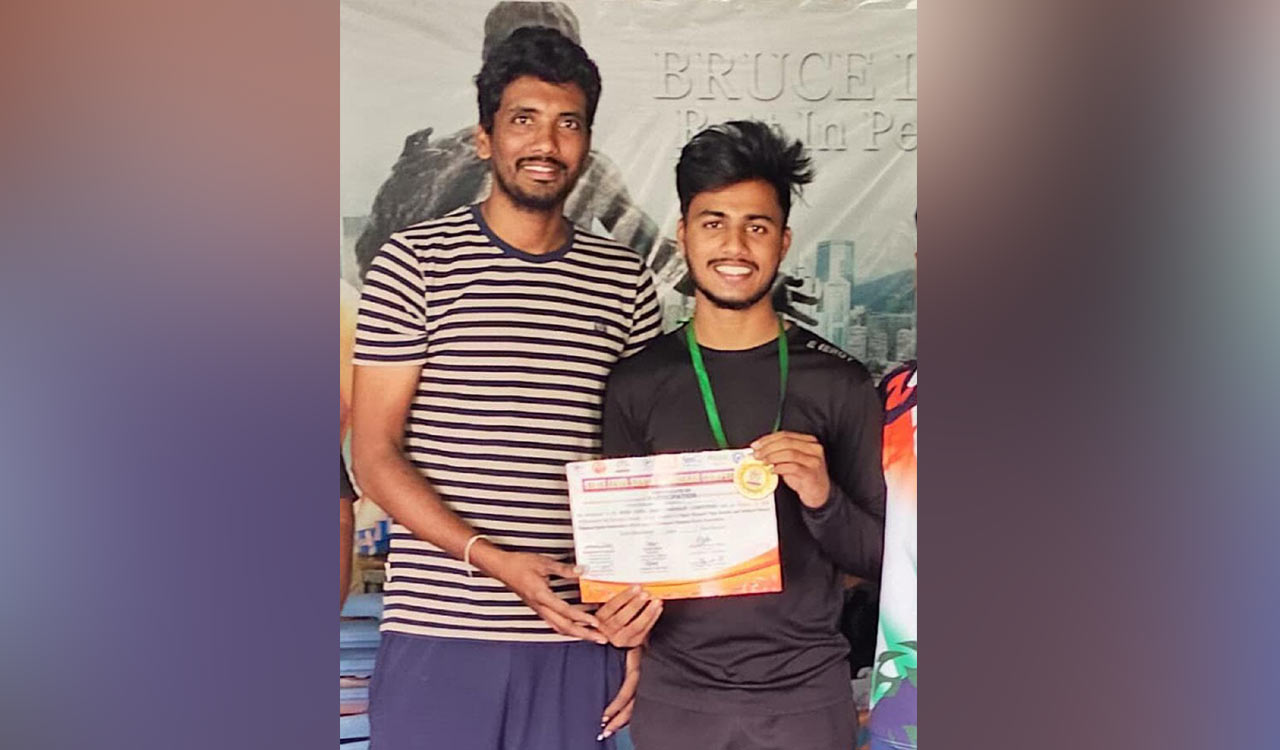 Mancherial lad wins gold in state level Surya Namaskar asanas competition