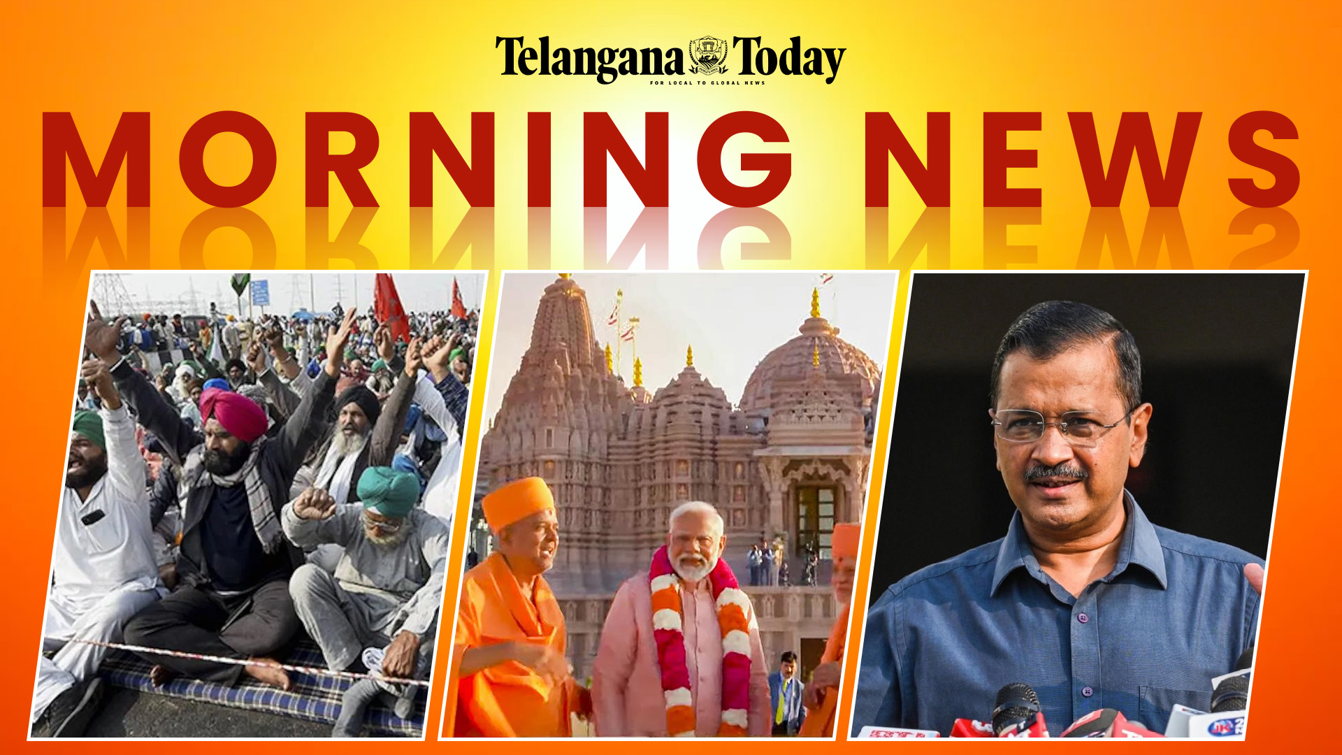 Morning News: Central Ministers’ talks with Farmers, UAE Hindu Temple, ED’s 6th summons to Kejriwal