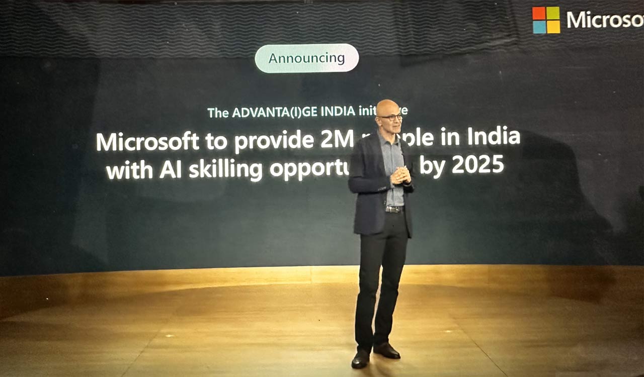 Microsoft to skill 2 mn Indians in AI, to further invest in country: Satya Nadella