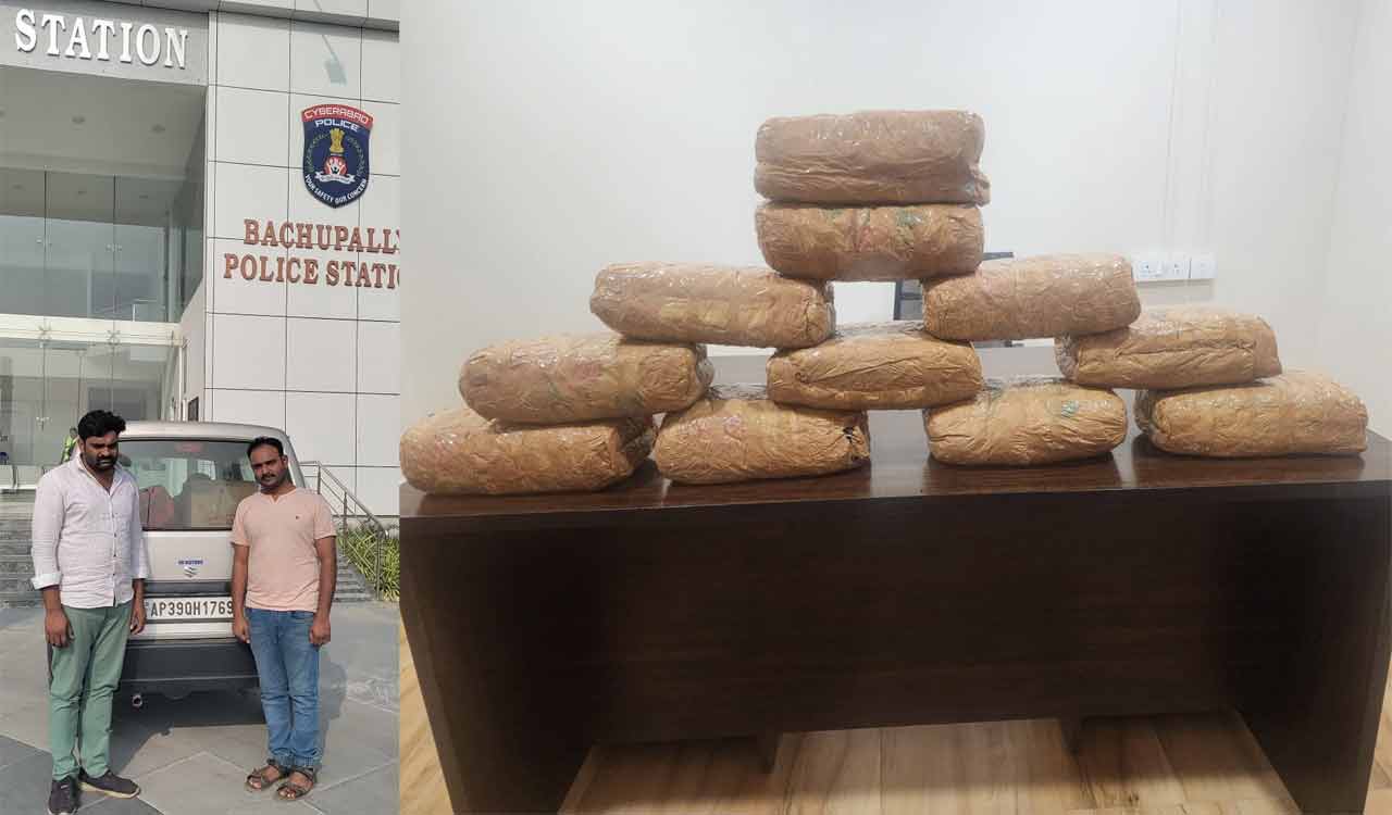 Two Andhra Pradesh Policemen peddling ganja nabbed near Hyderabad